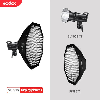 Godox SL100Bi LED Video Light - 100W Bi-Color 2800-6500K Studio Light with Bowens Mount & LCD Display