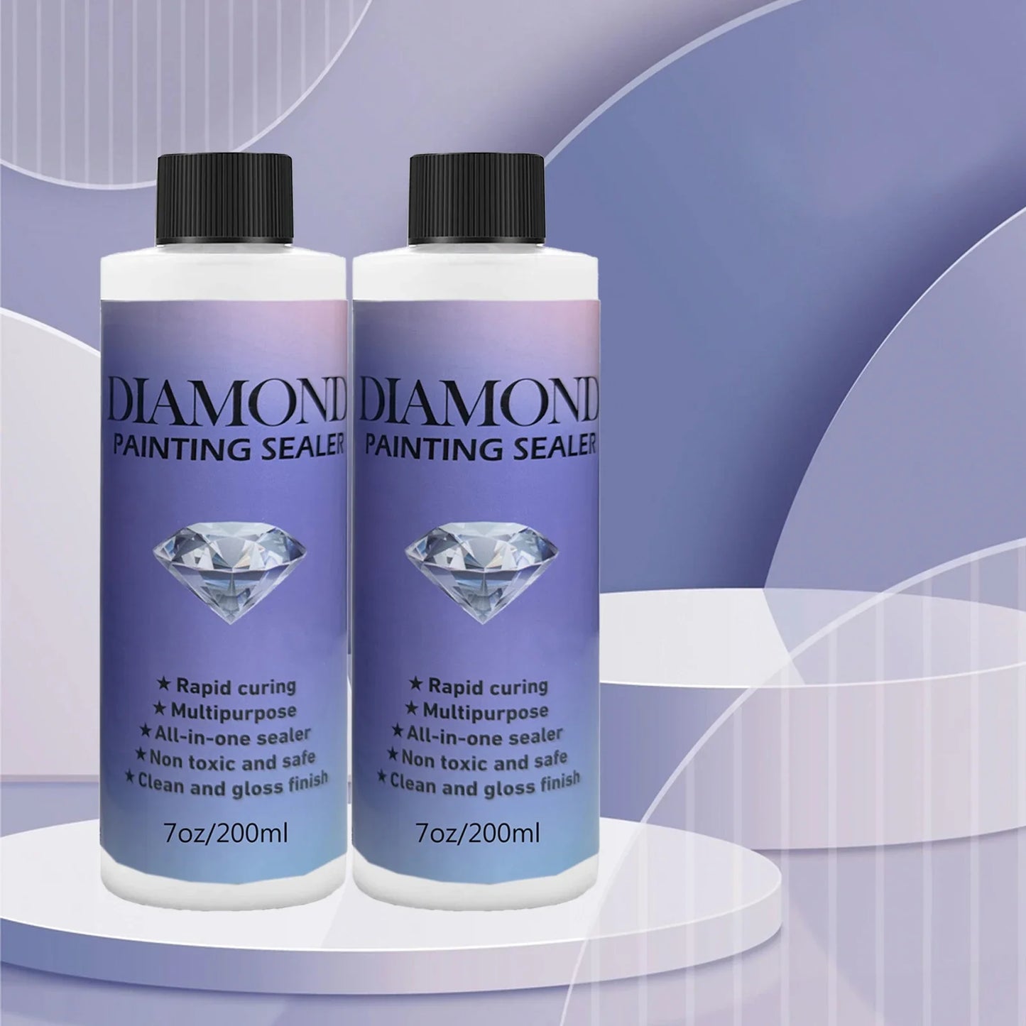 Diamond Painting Sealer Glue with Brushes — 60ML/120ML/200ML Permanent Hold & Shine Puzzle Coating Set