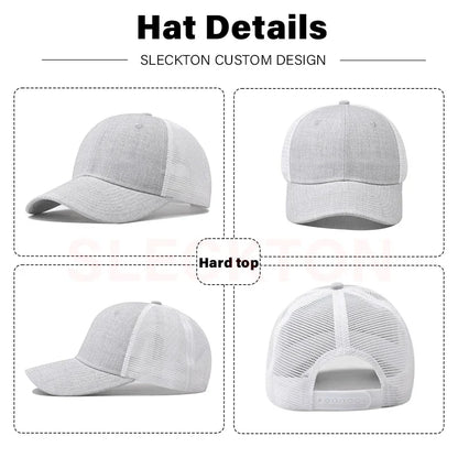 Custom Embroidered Baseball Cap - DIY Logo Mesh Hat for Men & Women, Adjustable Cotton Unisex Cap