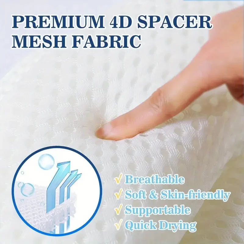 Luxury Bath Pillow for Bathtub – Neck & Back Support Headrest with Soft 4D Mesh