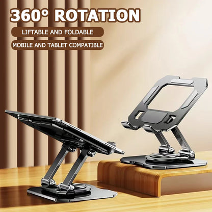 360° Rotatable Adjustable Tablet Stand — Foldable Desktop Holder for 4.7″–12″ iPad Pro/Air/Min & Tablets