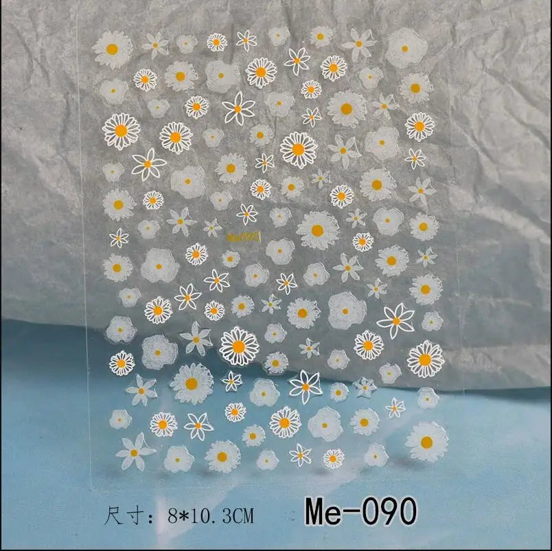 5D Macaron Nail Stickers - Embossed Flower, Fruit, Bear & Rabbit Charms for Summer DIY Manicure Decoration
