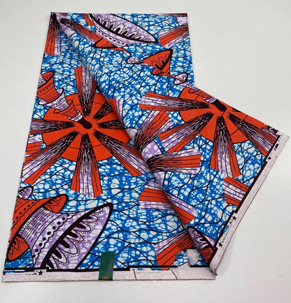 African Ankara Wax Print Fabric - 100% Cotton Soft Nigerian Real Wax Material for Women’s Party Dresses