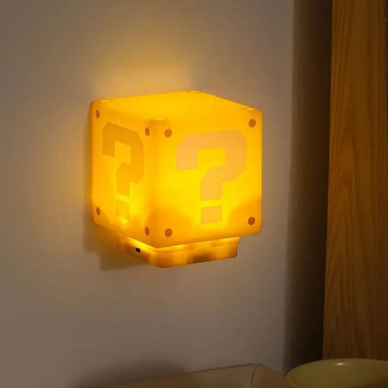 LED Question Mark Brick Night Light — USB Charging Desk Lamp with Music, Perfect Birthday & Xmas Gift