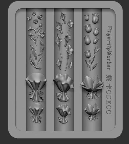 Snake Lolita Bow, Mushroom, Rose, Lotus, Bear 3D Acrylic Nail Mold - DIY Silicone Nail Decorations & Nail Art Products