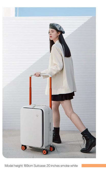 Mixi 20" Wide Handle Carry-On Suitcase — New Design Travel Trolley with Aluminum Frame, Unisex PC Luggage M9275
