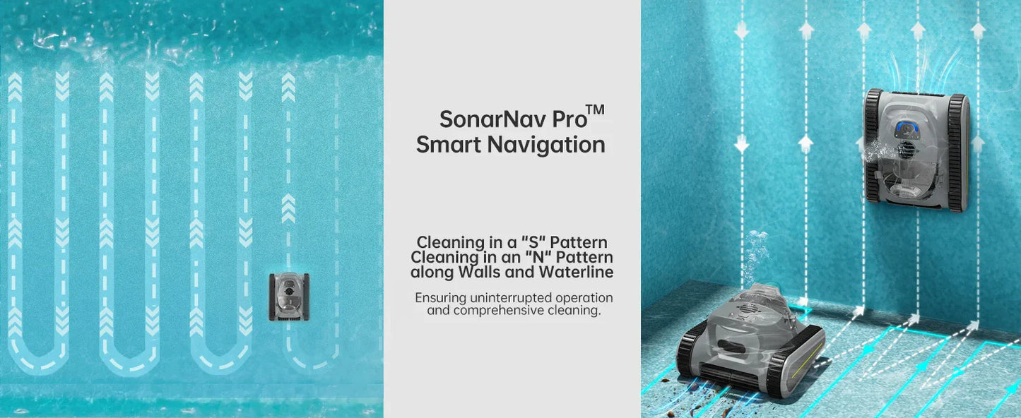 (2025 New) Seauto Crab Pro Cordless Robotic Pool Cleaner – Vacuum for Inground Pools up to 2000 Sq.ft, Wall & Waterline Cleaning