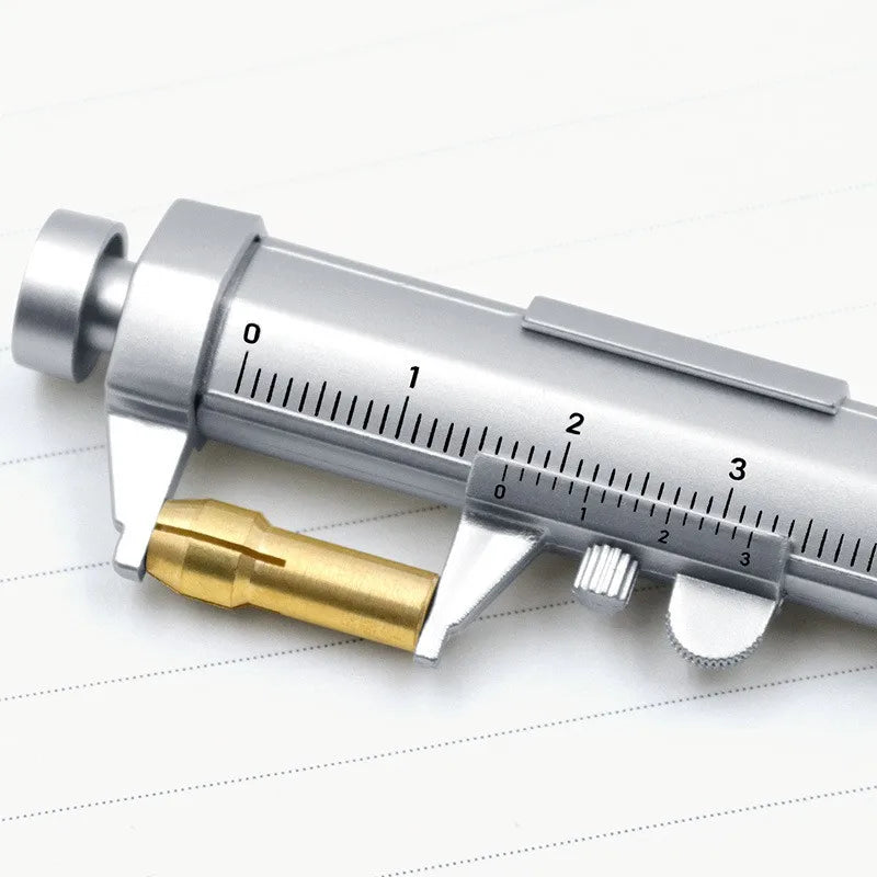 Multifunction Caliper Ballpoint Pen - 0.5mm Gel Ink Vernier Caliper Roller Pen for Creative Stationery
