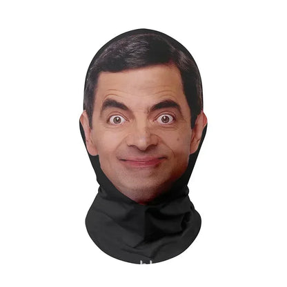 3D Realistic Face Mask - Celebrity Style Full Face Stretch Mesh Cosplay Balaclava for Role Play, Hip Hop & Costume Events