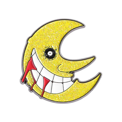 Soul Eater Crescent Moon Enamel Pin - Anime Gothic Brooch Lapel Badge Gift for Fans