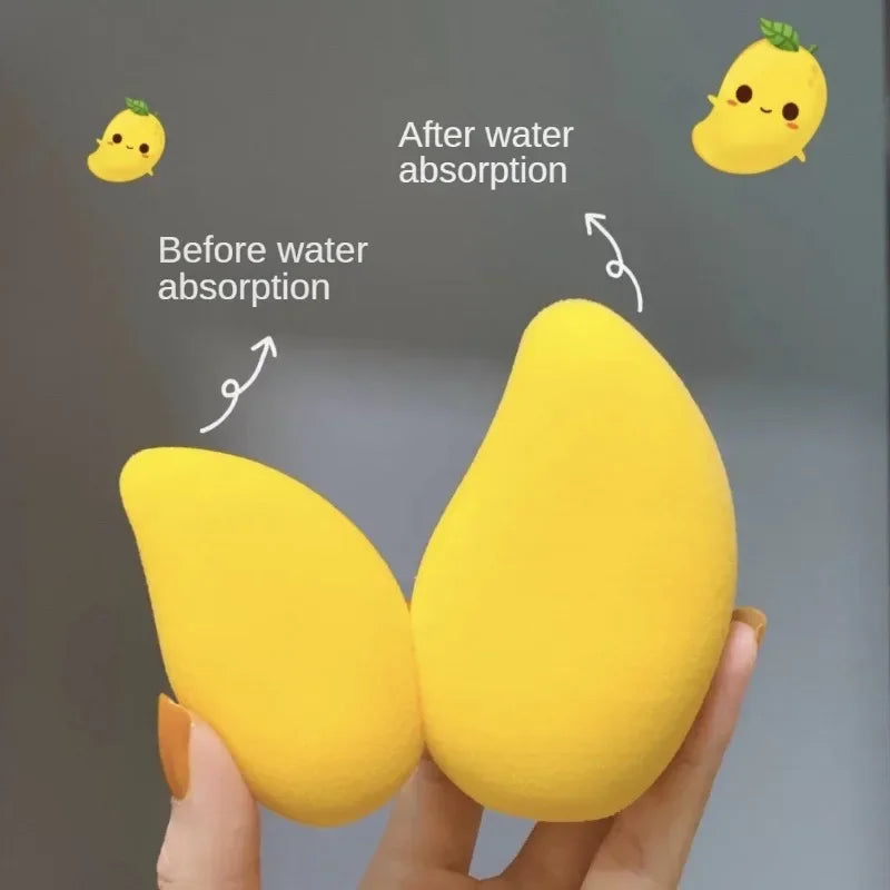 Mango-Shaped Soft Makeup Sponge — Cosmetic Powder Puff for Face Blending & Beauty Application