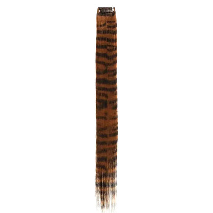 Colorful Feather Hair Extension - Clip-In Synthetic Hairpiece for Women Cosplay Y2K Style