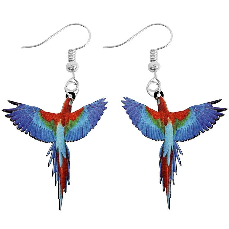 Cute Animal Acrylic Drop Earrings - Funny Custom Jewelry Gifts for Women & Girls with Rabbit, Parrot, Frog & Butterfly Designs