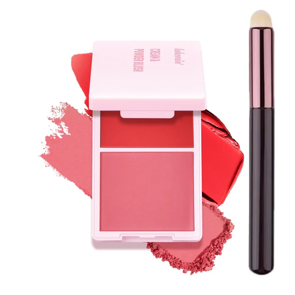 Juvia’s Blush Cream Powder Makeup - High Pigment Matte Rose Blush Duo with Long-Lasting Natural Finish Cosmetics
