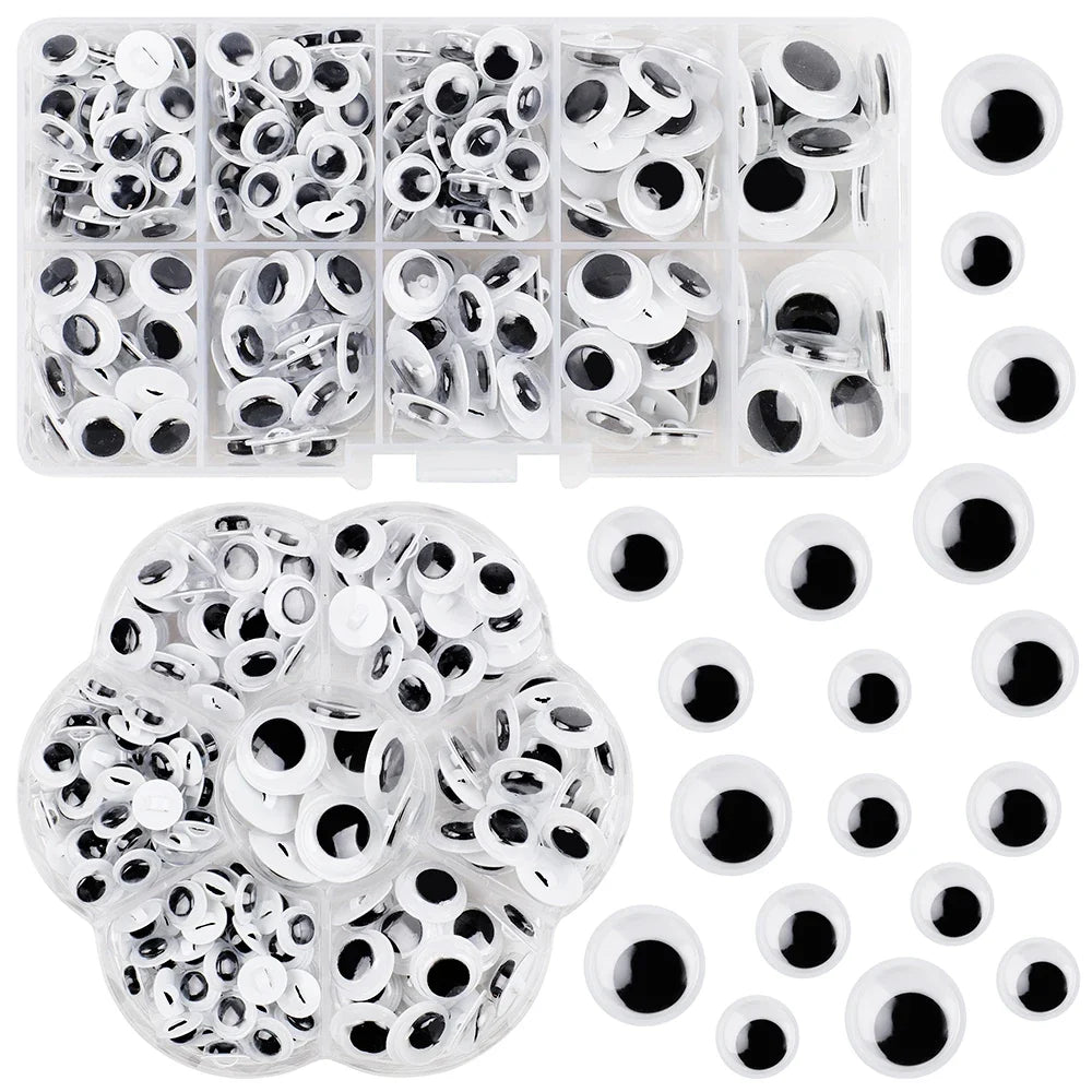 Multi-Size Googly Eyes Craft Kit - Self Adhesive & Sew On Plastic Eyes for Kids Handmade Projects