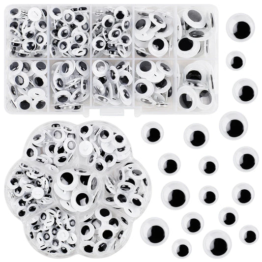 Multi-Size Googly Eyes Craft Kit - Self Adhesive & Sew On Plastic Eyes for Kids Handmade Projects