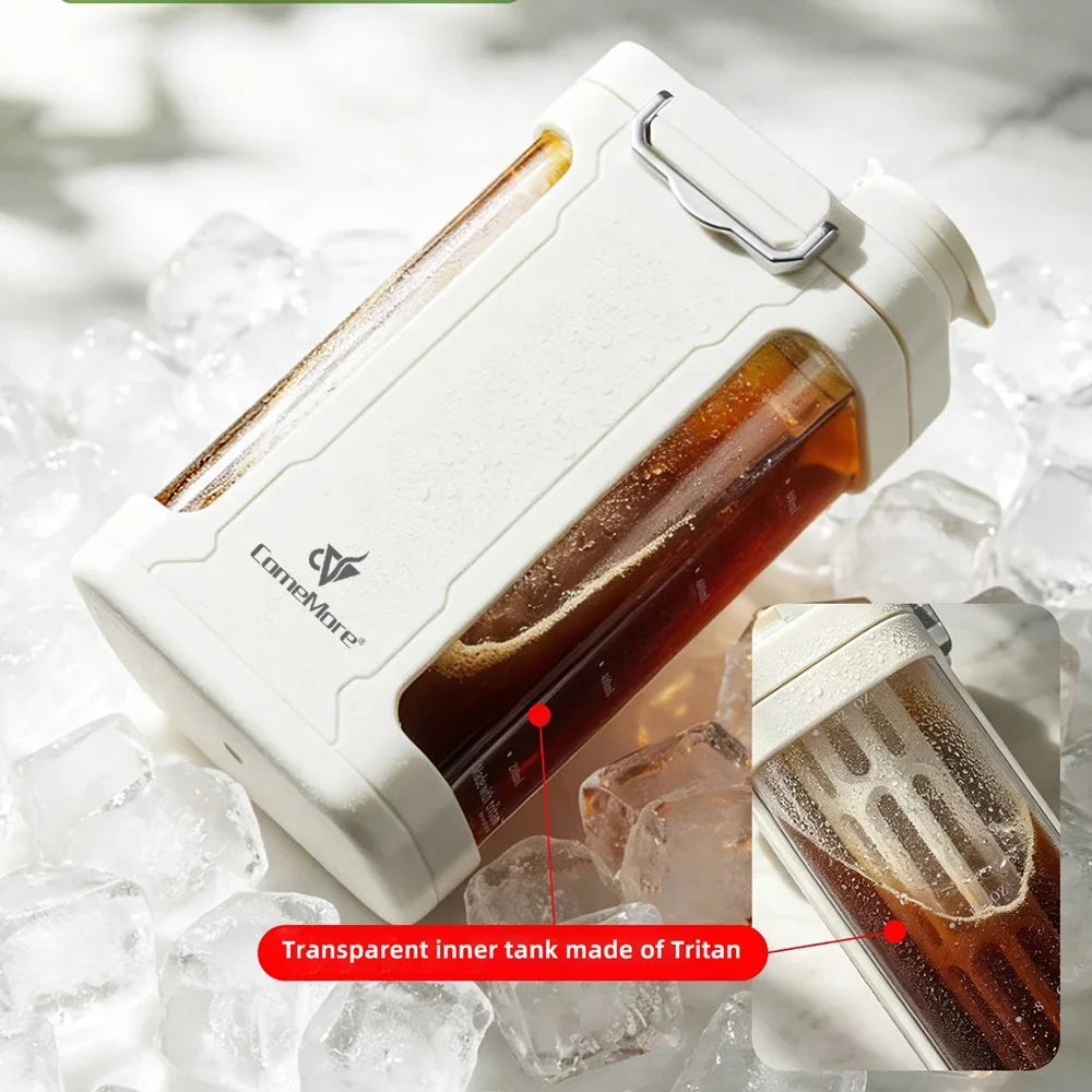YRP 1000ml Tritan Coffee Maker - Double-Layer Cold Brew Iced Coffee Pot with Tea Infuser