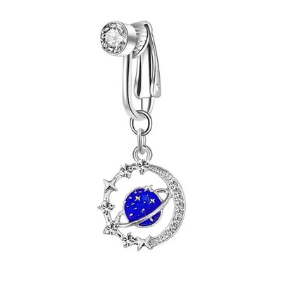 Faux Snake Belly Ring – Fake Clip-On Umbilical Navel Piercing, Belly Button & Cartilage Body Jewelry