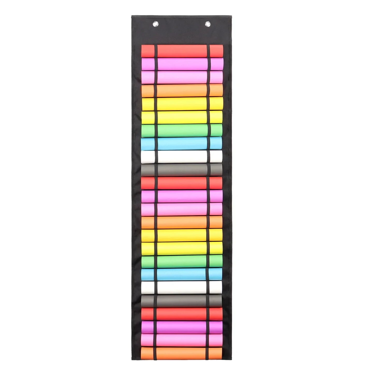 Vinyl Storage Holder - 48-Grid Hanging Bag and Rack for Vinyl Rolls, Thermal Transfer Film Organizer, Behind the Door Pocket