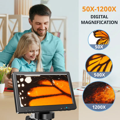 Hayve 7" Digital Microscope - 1200X Zoom, 12MP HD Camera Magnifier for Soldering & Phone Repair