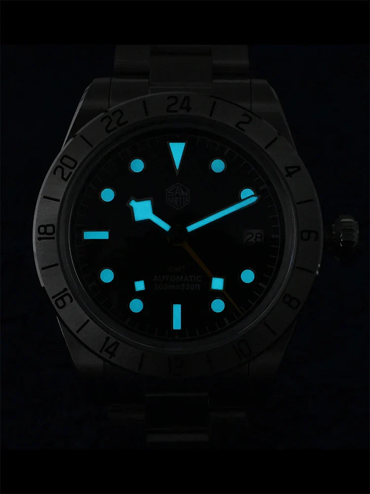 San Martin 39mm NH34 BB GMT Automatic Mechanical Sport Watch — Sapphire Luminous Waterproof 100m for Men Relogio SN0054