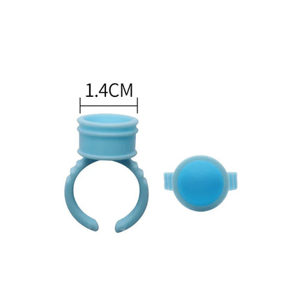 AILEISHI 100PCS Disposable Eyelash Glue Cup Rings – Lash Extension Pigment Holder Tattoo Makeup Tools