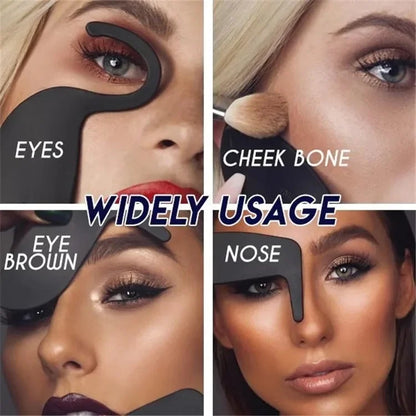 Eyeliner Cards & Contour Stencils - Face, Cheek, Nose Makeup Model & Eyebrow Shaper Tools for Beauty Accessories