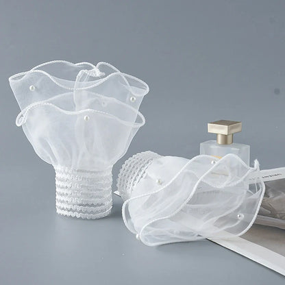 Nail Art Photography Glove - Tulle Pleated Cuff Sleeve Prop for Manicure Display & Nail Tip Showcase