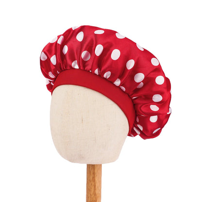 African Print Kids Satin Bonnet - Adjustable Ankara Sleep Cap for Babies & Children, Silk Shower Hat