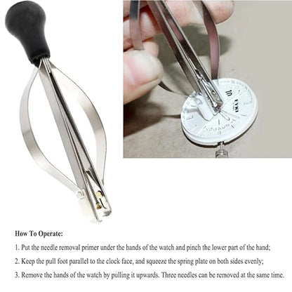 Stainless Steel Watch Hand Repair Tool Kit - Precision Hand Setting & Pointer Adjustment Pusher Set