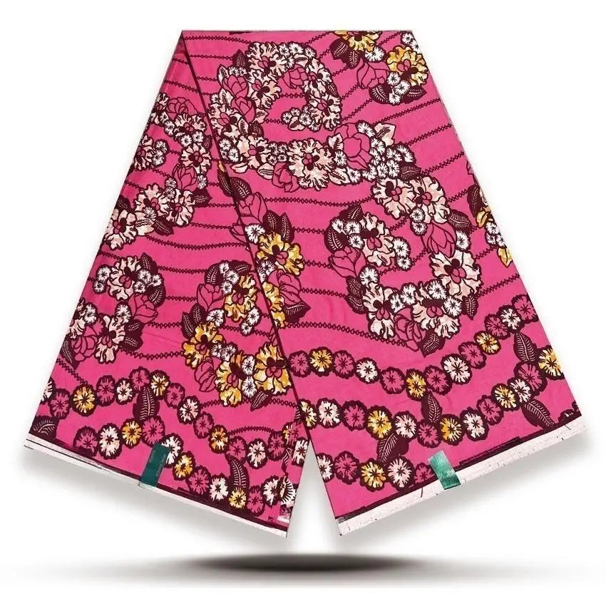 Original African Wax Print Fabric - 6 Yards Soft 100% Cotton Nigerian Ankara Pagne Batik Material