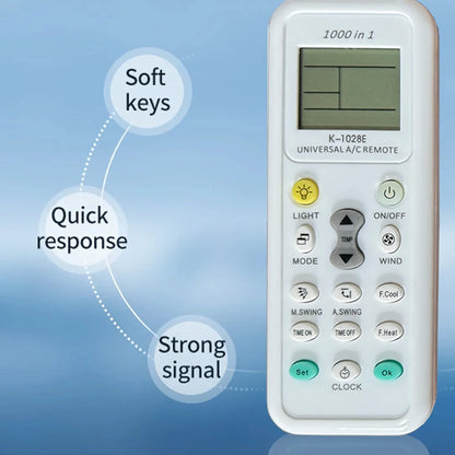 1000-in-1 Universal Remote Control K-1028E – AC Digital LCD Controller for Air Conditioners