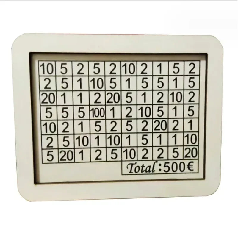 Wooden Piggy Bank – Reusable Money Box with Saving Goal & Number Tracker – Encourages Saving Habit