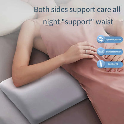 Memory Foam Lumbar Support Pillow — Back & Waist Cushion for Sleeping, Lower Back Pain Relief