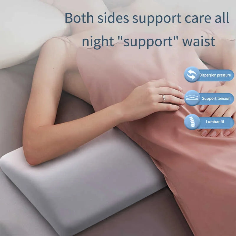 Lumbar Support Memory Foam Pillow — Back & Waist Cushion for Sleeping, Lower Back Pain Relief
