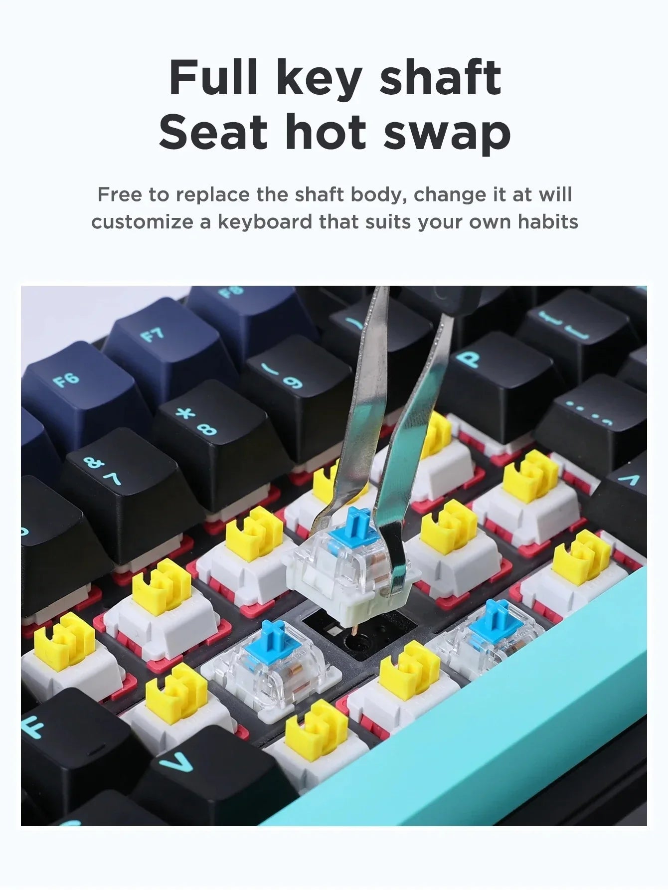 AULA F87 Pro 87-Key Mechanical Keyboard – Tri-Mode 2.4G/USB/Bluetooth, RGB, PBT Keycaps, Gasket Mount, 5-Layer Silencing, Full Key No Impact