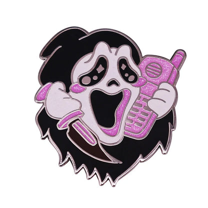 Classic Horror Skull Lapel Pin - Metal Dark Skull Brooch for Denim Jackets, Backpacks & Hat Decoration Gift