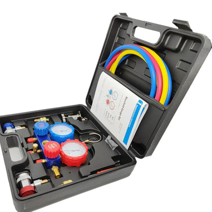 3-Way AC Manifold Gauge Set - HVAC Refrigerant Charging & Diagnostic Tool for R410A R22 R404A R134A