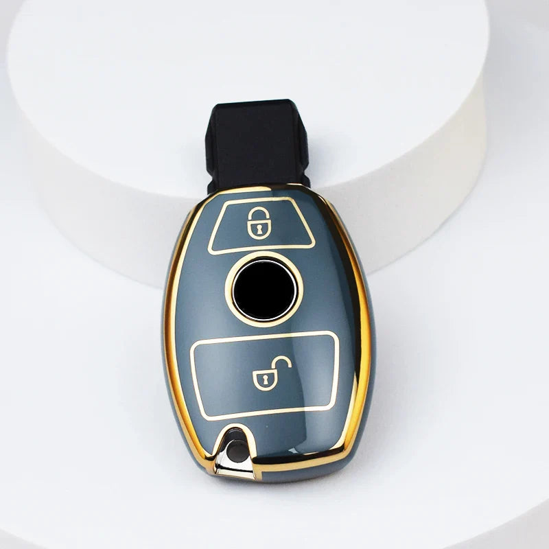 Car Key Case Cover – Key Bag Accessories for Mercedes Benz A/B/C/S Class, AMG, GLA, CLA, GLC W176/W221/W204/W205 Fob Keychain