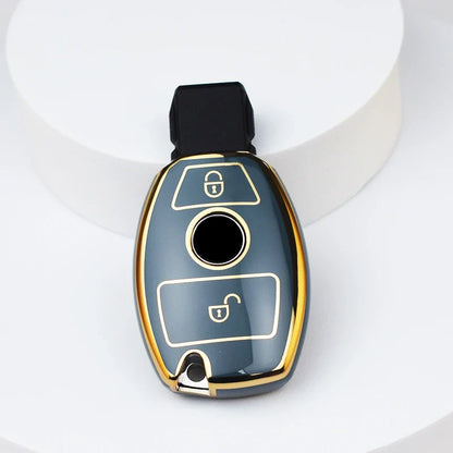 Car Key Case Cover – Key Bag Accessories for Mercedes Benz A/B/C/S Class, AMG, GLA, CLA, GLC W176/W221/W204/W205 Fob Keychain