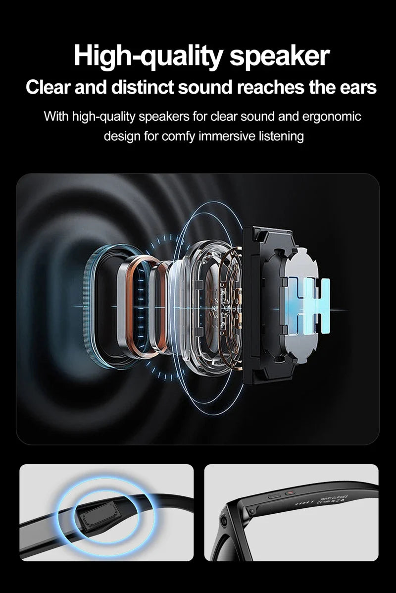 Xiaomi Smart Bluetooth Glasses — IP65 Waterproof, Video Recording, AI Photo Recognition, Translation, Call & Large Battery