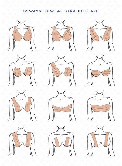 Women’s Boob Tape & Adhesive Bra – Invisible Nipple Pasties, Breast Lift Push-Up Tape, Strapless Pad Sticker