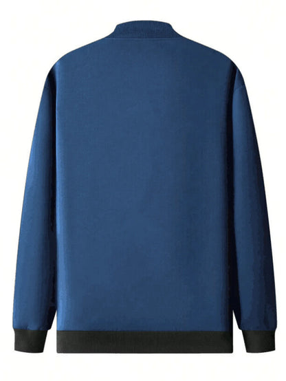 2024 Men's Spring Autumn Jacket – Short Loose Baseball Collar, Solid Color, Business Casual Thin Coat