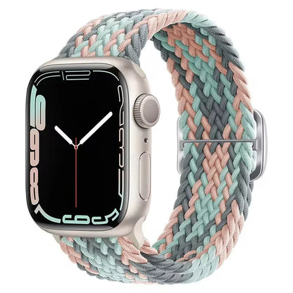 Braided Solo Loop Apple Watch Ultra Band – Elastic Nylon Adjustable Bracelet Strap for iWatch SE, Series 3–9 (38mm–49mm)