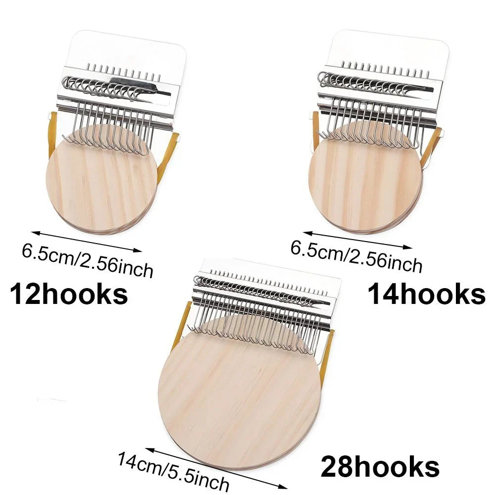Speedweve Mini Mending Loom - Wooden & Metal DIY Textile Tool for Repairing Jeans, Clothes & Fabric Crafts