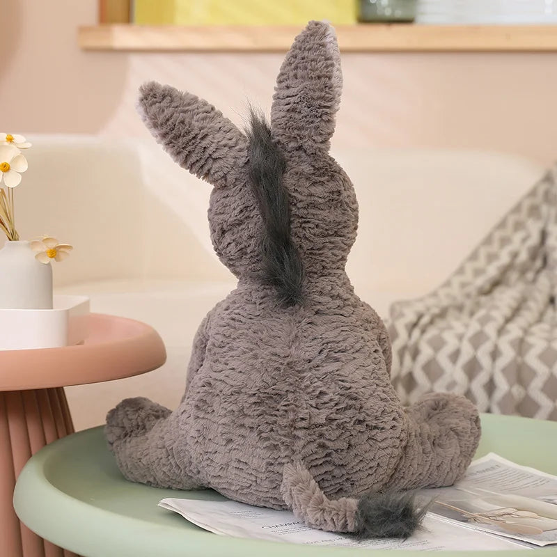 23/40/60cm Cute Burro Plush Toy — Grey Donkey Stuffed Animal, Soft Baby & Infant Doll, Birthday Gift & Room Decor