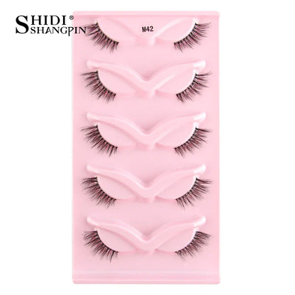 SHIDISHANGPIN 3D Half Cat Eye Lashes – Natural Winged Fox Faux Mink Eyelashes for Makeup