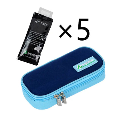 Portable Insulin Cooler Bag – Medium Size Insulated Diabetic Travel Case with Aluminum Foil & Nylon Fabric Ice Storage Protection Bag