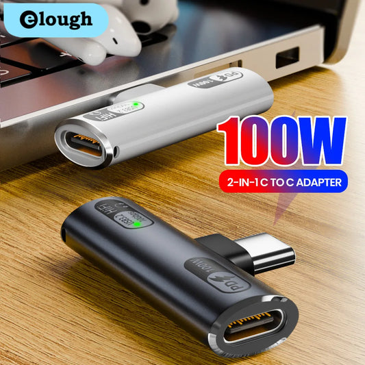 100W USB-C OTG Splitter Adapter - Type C Audio Headphone Fast Charging Data Transfer for iPhone 15/16 & iPad