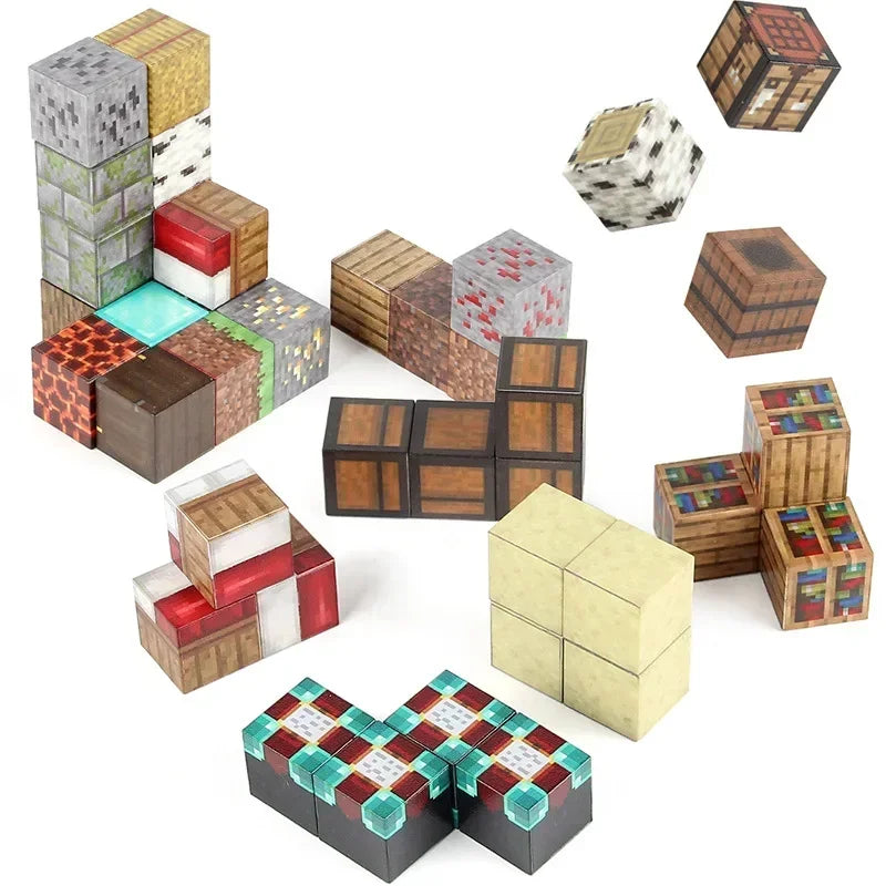 200Pcs Upgraded Magnetic Building Blocks – Montessori Sensory Toy, 3D DIY World Cube Magnets for Kids 3+